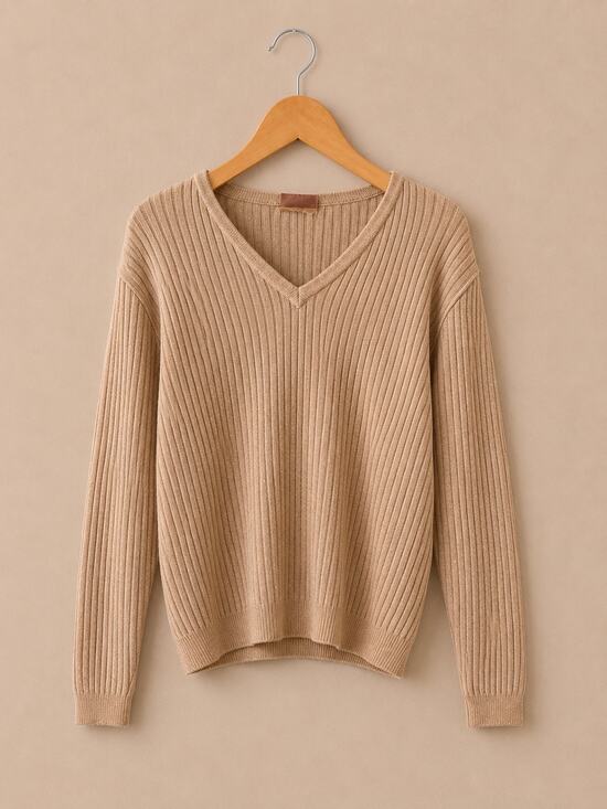 Courrèges Paris Sweaters - Courrèges Paris Ribbed V-Neck Sweater |
100% Cotton | Made in France |Women sz A